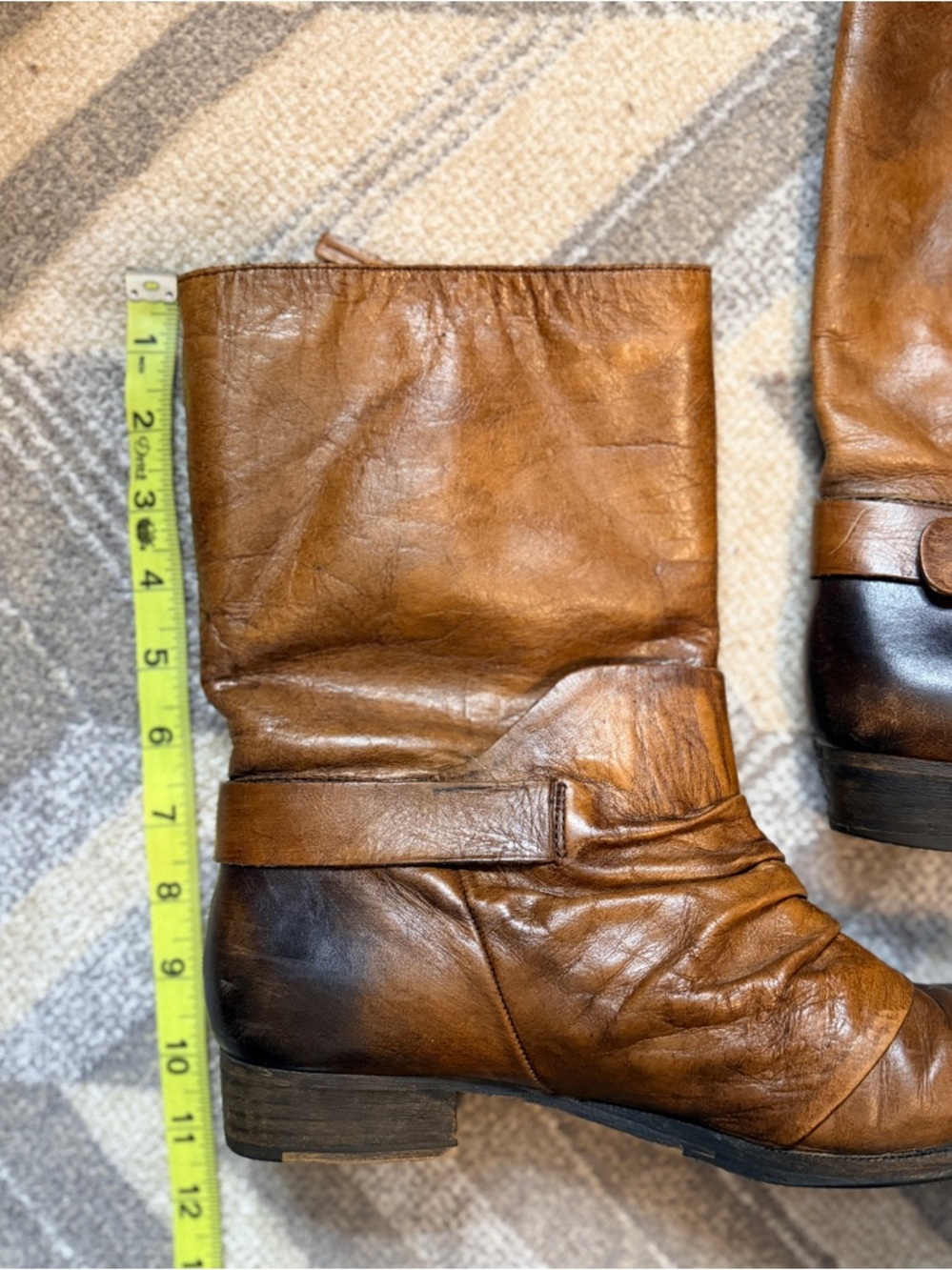 Vince Camuto|Distressed Moto Ankle Boots|Leather|Mid Shaft|Two Toned|Size 10.5 - Picture 10 of 16